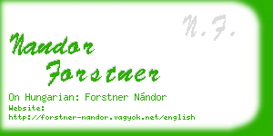 nandor forstner business card