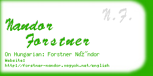 nandor forstner business card